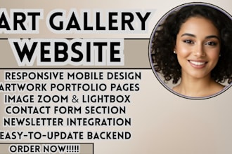 art gallery website, artist portfolio website, museum website design