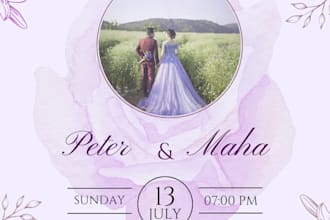 design custom event invitations for print or digital use