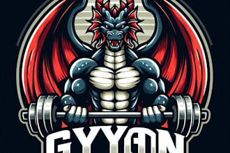design high quality gym dragon mascot logo with express delivery