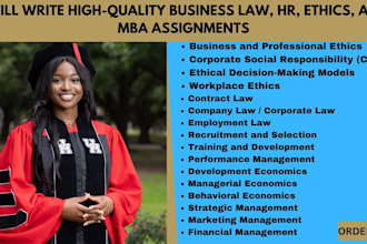 do ethics, business law, HR management, economics
