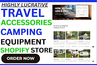 design travel accessories shopify store camping equipment  dropshipping store