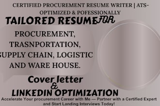 do procurement, procurement data analyst and  logistics resume writing