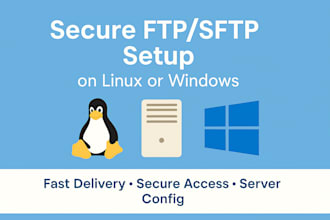 setup secure ftp or sftp server on windows or linux
