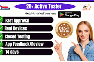 provide 12 app testers or 20 testers for google play console closed testing