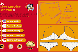 do pattern making and grading for lingerie and knitwear