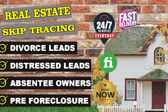 generate distressed,absentee, divorce and pre foreclosure leads for real estate