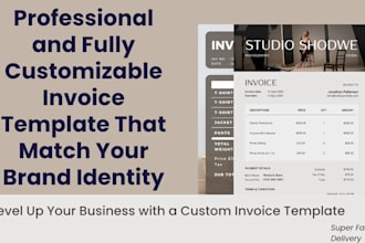 design custom, professional and editable invoice template