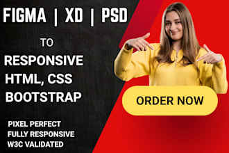 convert your PSD, or PDF into responsive HTML CSS bootstrap