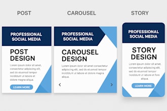 create a professional social media post design, carousels and stories, linkedin