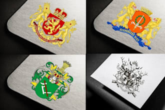 design luxury regal heraldic family crest coat of arms logo for you