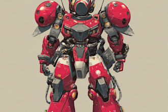design futuristic mecha robots and pilots cyberpunk concept art