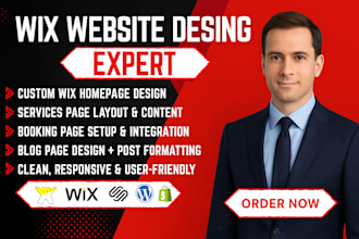design wix home page update wix services page booking  page blog post page