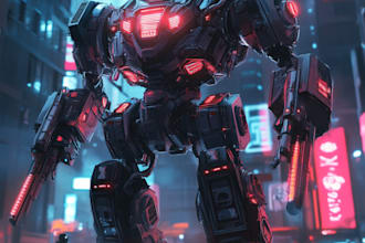draw awesome gundam, mecha, robot fanart for you