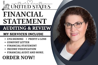 sign US CPA letter, audit financial statement, expense ratio, financial forecast