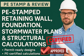 do drainage plan designs, retaining walls, stormwater plans, pe stamped drawings