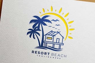 create travel agency tour hotel resort vacation logo design