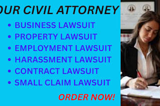 be civil lawyer for property, business, employment, and personal injury lawsuits