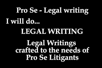do legal writing for pro se litigants