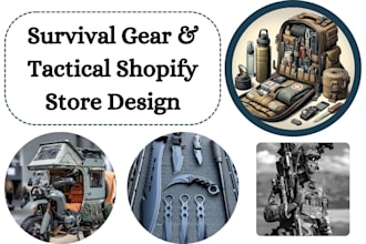 design badass survival gear shopify store tactical website dropshipping store
