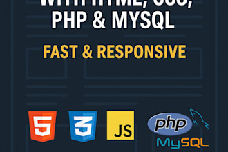 build a professional website with HTML, CSS, javascript, PHP and mysql