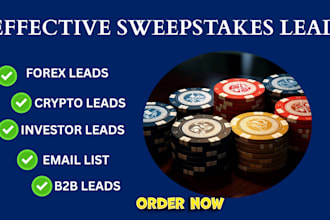 generate sweepstakes lead, forex crypto and lead for all business