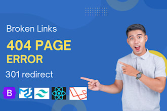 design a custom 404 error, 404 page, fix broken links, or setup 301 redirects
