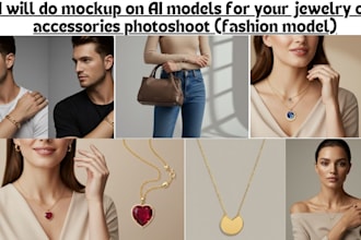 do mockup on ai models for your jewelry or accessories photoshoot, fashion model