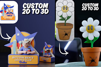 convert 3d to 3d model 3dbjd action figure 3d bust cartoon character 3d printing