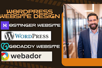 wordpress website on hostinger godaddy bluehost, ionos, webador ecommerce design