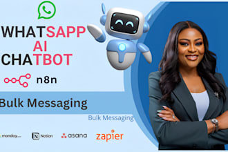 setup n8n whatsapp ai chatbot bulk messaging, crm integration, api integration
