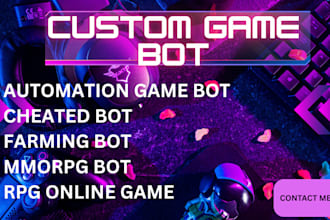 setup 2d web game automation bot, farming bot, cheated bot, mmorpg, rpg game bot