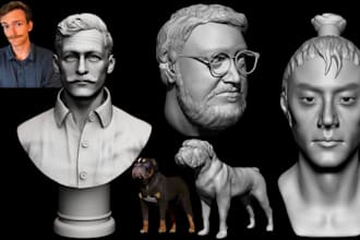 convert 2d to 3d character model miniature model 3d head model 3d head 3d bust