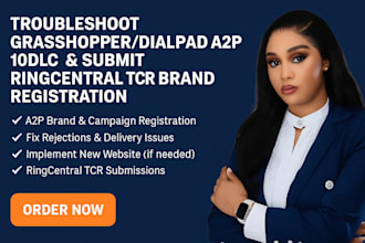 a2p 10dlc grasshopper ringcentral dialpad registration tcr sms compliance
