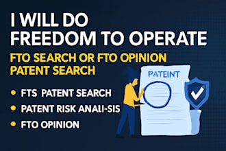 do freedom to operate patent search or fto opinion patent risk clearance