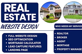 design real estate realtor property manager agent mortgage wordpress website