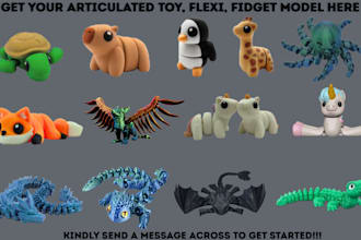 sculpt 3d articulated model flexi toy fidget toy 3d bjd doll for 3d printing