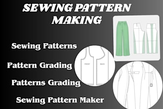 create accurate sewing patterns and pattern grading for your fashion designs