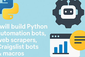 build task bots, automation scripts,web scrapers and craigslist bots in python