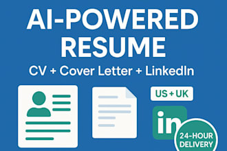deliver an ats friendly resume or CV within 24 hours
