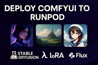 deploy comfyui to runpod as api severless, stable diffusion, lora flux