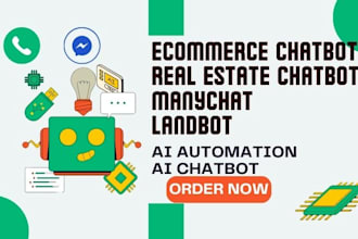 create ai chatbot for real estate ecommerce online coaches using  manychat tidio