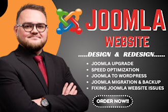 design joomla website, fix joomla website, drupal to wordpress, migrate joomla