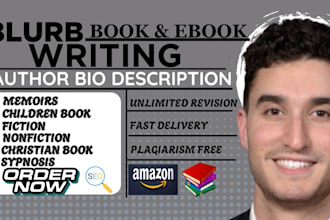 write book ebook product amazon kdp description book blurb author bio synopsis
