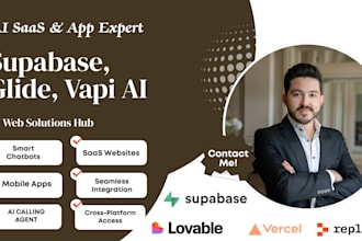 develop supabase lovable base44 replit vercel glide ai  chatbot saas website app