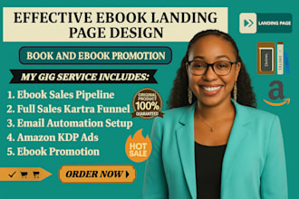design a high converting ebook landing page and promote your book