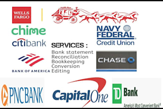 reconcile bank statement PDF to editable format