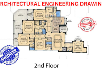 redraw floor plan for real estate agent, architectural stamp for usa city permit
