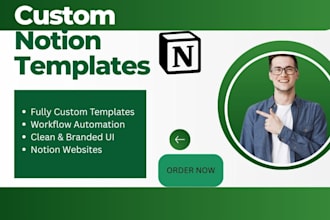 create notion dashboards, planners, and automation workspaces