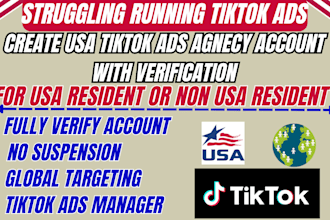usa tiktok ads agency account tik tok ads manager for non US no residents