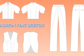 create professional flat sketches for your fashion designs